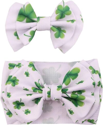 DDNFO St Patricks Day Green Baby Bow أغطية الرأس إكسسوارات البنات. (F87) (النوع A) in Kuwait