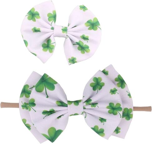 DDNFO St Patricks Day Green Baby Bow أغطية الرأس إكسسوارات البنات. (F87) (النوع A) in Kuwait