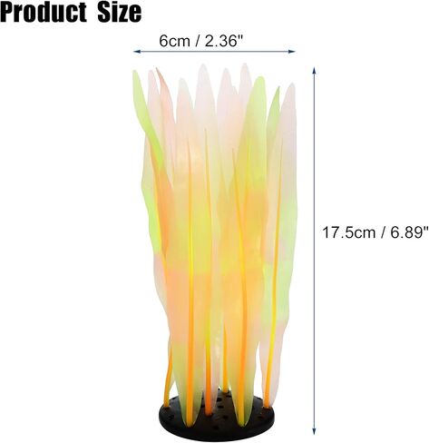 VOCOSTE Soft Silicone Glowing Aquatic Artificial Seaweed, Fluorescence Aquarium Kelp for Fish Tank Decoration, Pink in Saudi Arabia