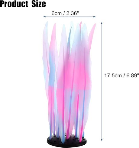 VOCOSTE Soft Silicone Glowing Aquatic Artificial Seaweed, Fluorescence Aquarium Kelp for Fish Tank Decoration, Pink in Saudi Arabia