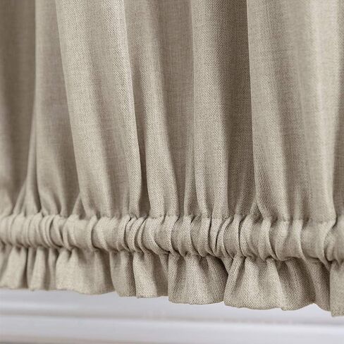 ستارة باب فرنسية من الكتان الصناعي من Lazzzy، ستارة بيج معزولة حراريًا، ستارة مدخل كريمية، لوحة واحدة للانزلاق باب زجاجي 40 بوصة مع رباط خلفي، بيج رمادي in Kuwait