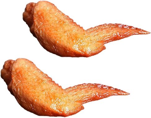 دويفن 4 قطع من اجنحة الدجاج الاصطناعية، نموذج اجنحة دجاج محمصة محاكاة، اعواد طبل نابضة بالحياة، ادوات لتزيين المنزل والمطبخ والمطعم وطاولة العرض والتصوير الفوتوغرافي in Kuwait