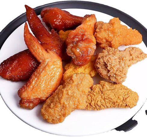 دويفن 4 قطع من اجنحة الدجاج الاصطناعية، نموذج اجنحة دجاج محمصة محاكاة، اعواد طبل نابضة بالحياة، ادوات لتزيين المنزل والمطبخ والمطعم وطاولة العرض والتصوير الفوتوغرافي in Kuwait