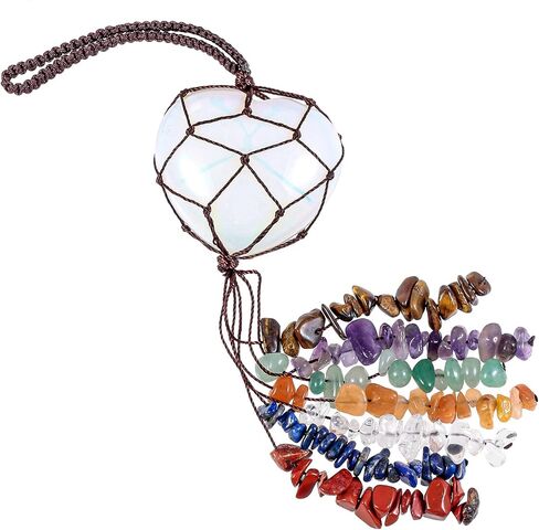mookaitedecor Black Obsidian Heart Shape Hanging Ornament, 7 Chakra Healing Stones Tumbled Gemstones Crystal Tassels for Car & Home Decoration, Yoga Meditation in Saudi Arabia