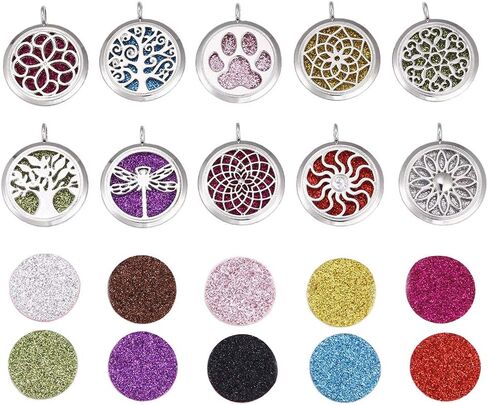 Vie Jeune 5pcs Mixed Pearl Cage Floating Pendant Aroma Diffuser Charms Stainless Steel Tone Perfume Essential Oil Diffuser Necklace Pendant Locket Jewelry in Kuwait