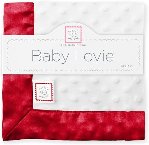 SwaddleDesigns Baby Lovie, Small Security Blanket, Plush Dots with Satin Trim, Pastel Pink in Saudi Arabia
