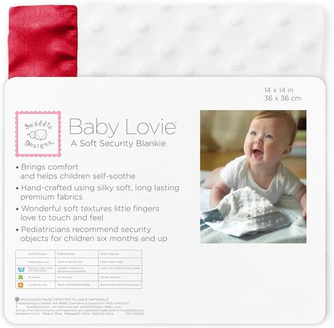 SwaddleDesigns Baby Lovie, Small Security Blanket, Plush Dots with Satin Trim, Pastel Pink in Saudi Arabia