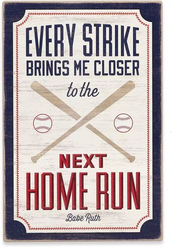 Take Me Out To the Ballgame Flag Hanging Wood Wall Decor - Vintage Americana Baseball Sign for Man Cave or Kids' Bedroom in Saudi Arabia