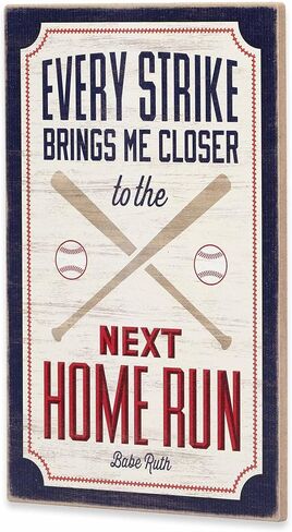 Take Me Out To the Ballgame Flag Hanging Wood Wall Decor - Vintage Americana Baseball Sign for Man Cave or Kids' Bedroom in Saudi Arabia