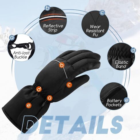 JEARLAKON Electric Heated Gloves Waterproof Touchscreen Hand Warmer Gloves for Motorcycle Skiing Hiking and Cycling Bike Gloves for Men and Women in Saudi Arabia