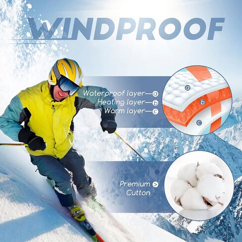 JEARLAKON Electric Heated Gloves Waterproof Touchscreen Hand Warmer Gloves for Motorcycle Skiing Hiking and Cycling Bike Gloves for Men and Women in Saudi Arabia