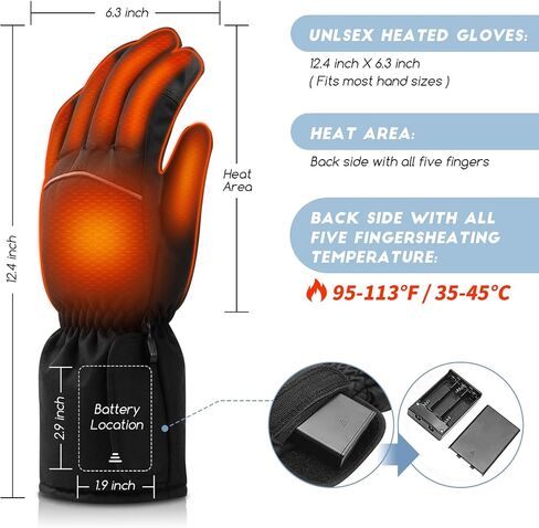 JEARLAKON Electric Heated Gloves Waterproof Touchscreen Hand Warmer Gloves for Motorcycle Skiing Hiking and Cycling Bike Gloves for Men and Women in Saudi Arabia