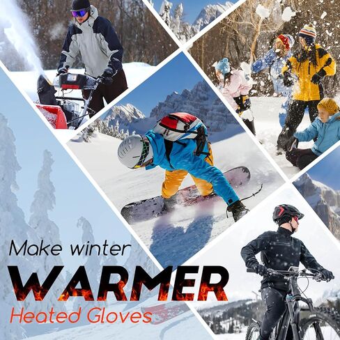 JEARLAKON Electric Heated Gloves Waterproof Touchscreen Hand Warmer Gloves for Motorcycle Skiing Hiking and Cycling Bike Gloves for Men and Women in Saudi Arabia
