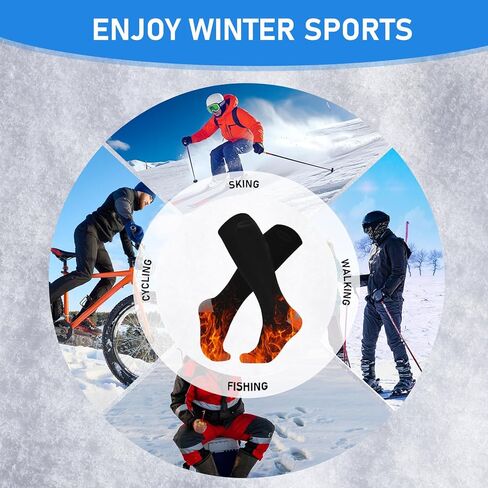 جوارب TOMSHOO ساخنة للرجال والنساء، جوارب كهربائية بقدرة 5000 مللي أمبير في الساعة قابلة لإعادة الشحن مع 4 إعدادات للحرارة، قابلة للغسل للمشي لمسافات طويلة والتخييم والتزلج والرياضات في الهواء الطلق in Kuwait