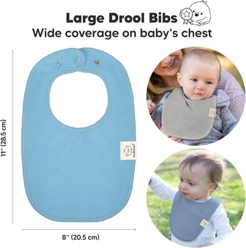 KeaBabies 8-Pack Organic Baby Bibs for Girls & Boys and 8-Pack Organic Baby Bandana Drool Bibs - Teething Baby Bibs for Boy, Girl - Stylish Unisex Bandana Bibs - Newborn Bibs for Baby Girl, Boy in Saudi Arabia