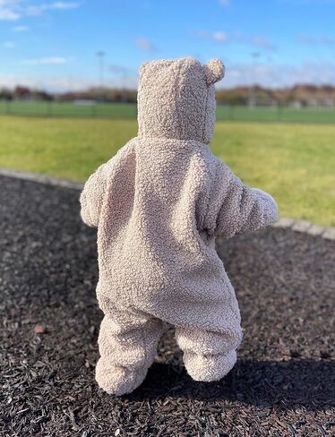 7AM Enfant Baby Jumpsuit Coat - 2 Central Zipper Teddy Jumpsuit for Baby, Water Repellent, Soft Cotton | Warm Baby Jumpsuit in Saudi Arabia