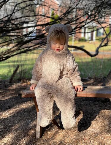 7AM Enfant Baby Jumpsuit Coat - 2 Central Zipper Teddy Jumpsuit for Baby, Water Repellent, Soft Cotton | Warm Baby Jumpsuit in Saudi Arabia