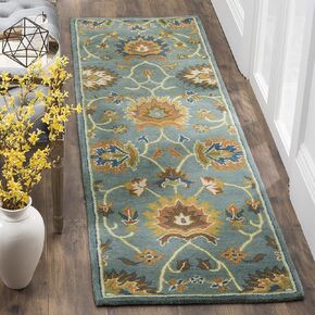 SAFAVIEH Heritage Collection Runner Rug - 2'3" x 14', Light Blue, Handmade Traditional Oriental Wool, Ideal for High Traffic Areas in Living Room, Bedroom (HG651A) in Saudi Arabia