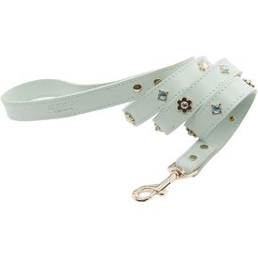 PU Leather Rhinestone Pet Collar in Pink - Suitable for Female Dogs Cats Soft and Padded for Comfort - Stylish for Walking & Running, Bling Collars with Diamond Crystal & Metal Flowers, C2