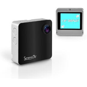 SereneLife Clip-on Wearable Camera 1080p Full HD with Built-in Wi-Fi, Ideal for Classroom to Record The Lecture, Sports, Jogging, Cycling, Hiking, Fishing, and Camping. (Black) in Kuwait