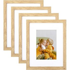 مجموعة إطارات صور مقاس 11 × 14 مكونة من 3 قطع، إطار صور من خشب البلوط يعرض صورًا مقاس 8 × 10 مع حصيرة أو اثنتين مقاس 5 × 7 مع حصيرة و11 × 14 بدون حصيرة مع زجاج شبكي للتركيب على الحائط عالي الدقة أفقيًا أو رأسيًا