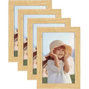 11x14 Picture Frame Set of 3, OAK Wood Photo Frame Display Pictures 8x10 with Mat or Two 5x7 with Mat & 11x14 without Mat with Plexiglass for High Definition Wall Mounting Horizontal or Vertical