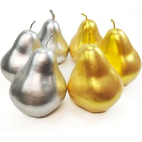 6 قطع من التفاح الفضي الذهبي الاصطناعي من Lorigun، تفاح مزيف وفواكه ذهبية صناعية لديكور عيد الميلاد وحفلات المنزل وحفلات تزيين الفواكه الذهبية والفضية in Kuwait