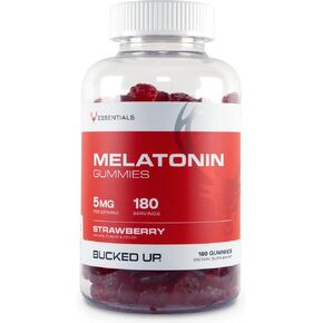 باكد أب ميلاتونين 5 ملغ، 180 قطعة مضغ - بنكهة الفراولة - غير معدلة وراثيًا، أساسيات خالية من الغلوتين - 180 وجبة in Kuwait