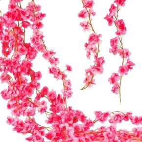 حرير صناعي زهر الكرز الكرمة 2 حزمة روز الوردي فو الكرز الزهور الروطان شنقا اكاليل للحفلة الزفاف عطلة الديكور المنزل فندق حديقة ممر الشرفة جدار ديكور in Kuwait