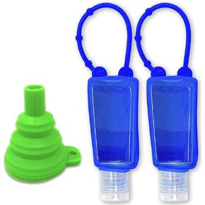 زجاجات حامل المطهر اليدوي بالحجم المناسب للسفر وسلسلة المفاتيح (سيليكون) أساسيات بحرية [30 مل] حاويات توزيع زجاجات فارغة قابلة لإعادة التعبئة in Kuwait