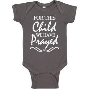 For This Child We Have Prayed Religious Baby Boy Girl Bodysuits For Baptism Christening