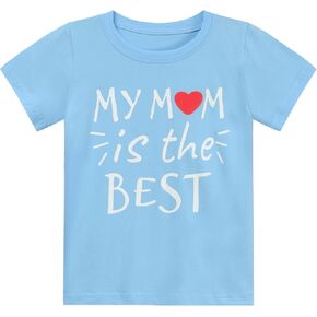 تي شيرت عيد الأم السعيد هدية الأم للأطفال الأولاد تي شيرت أفضل أم 2-7T in Kuwait