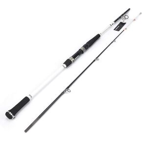 2-Pieces Saltwater Offshore Casting/Spinning Carbon Fiber Boat Fishing Rod Portable Travel Fishing Rod with Pearlized Color Rod Tip (Length 6＇6＂/7＇6＂/8＇6＂ Max Drag 35/44/57 LB)