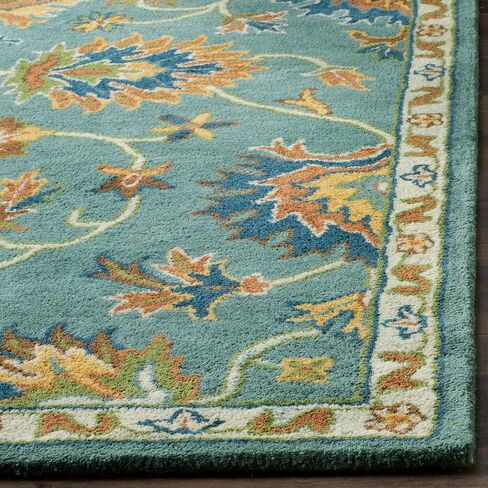 SAFAVIEH Heritage Collection Runner Rug - 2'3" x 6', Light Blue, Handmade Traditional Oriental Wool, Ideal for High Traffic Areas in Living Room, Bedroom (HG651A) in Saudi Arabia