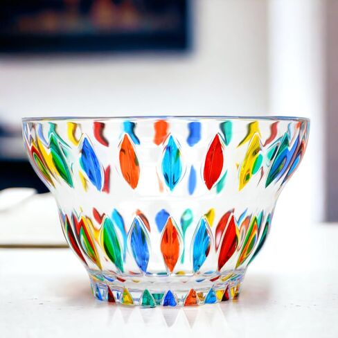 طبق حلوى إليزا من الكريستال الإيطالي وعاء تزيين صغير، وعاء كريستال للحلوى والوجبات الخفيفة والفواكه والزبادي والغمس وحامل المجوهرات والمكسرات والحلي، مطلي يدويًا، صنع في إيطاليا in Kuwait