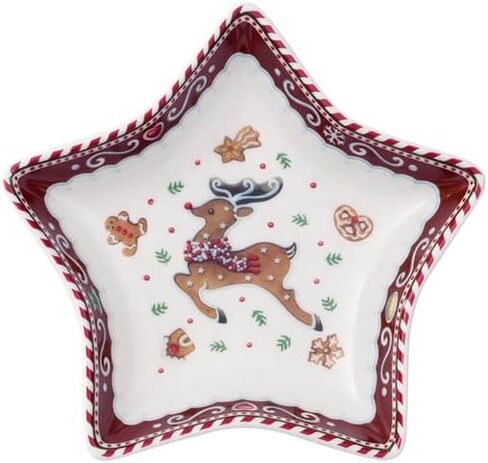 Villeroy & Boch Bowl, Hard Porcelain, Multi-Colour, 27.5 x 30.8 x 15.5 cm, Christmas Theme, Footed Star in Saudi Arabia