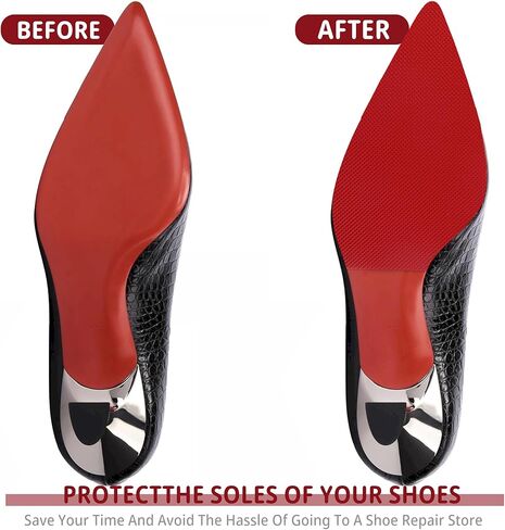 4 قطع من واقيات النعل الحمراء، مقابض أحذية في الجزء السفلي من الحذاء، وسادات مقابض أحذية مضادة للانزلاق ذاتية اللصق لحماية الجزء السفلي من الحذاء للكعب العالي من كريستيان لوبوتان (أحمر/ زوجان) in Kuwait