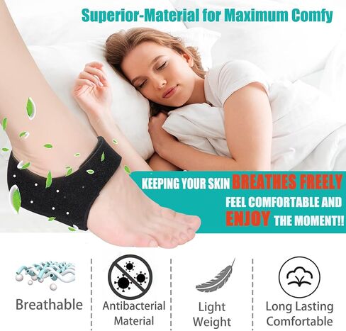 أكواب لآلام الكعب، واقيات للكعب (قابلة للتنفس) وكؤوس للكعب ودعم الكعب لالتهاب اللفافة الأخمصية والتهاب الأوتار وتكلس الكعب وتخفيف آلام الكعب (سميكة) in Kuwait