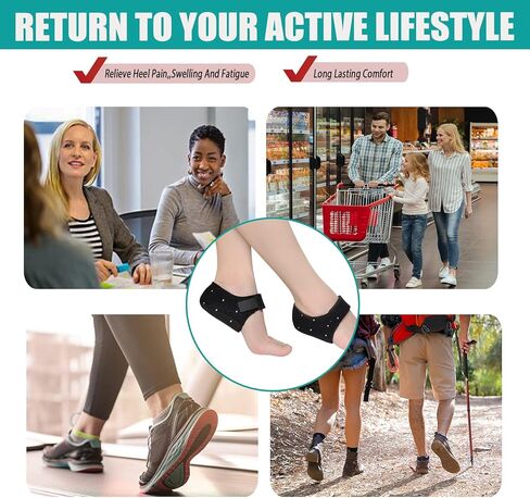 أكواب لآلام الكعب، واقيات للكعب (قابلة للتنفس) وكؤوس للكعب ودعم الكعب لالتهاب اللفافة الأخمصية والتهاب الأوتار وتكلس الكعب وتخفيف آلام الكعب (سميكة) in Kuwait