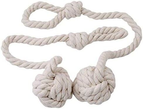 anjee 2 حزمة الستار Tiebacks، ومن ناحية الحياكة القطن التعادل ظهورهم لنافذة الستائر عقدة الكرة حبل Holdbacks، الستائر الثقيلة سحب الظهر العلاقات أصحاب داخلي الستائر الزخرفية، 1 زوج الأزرق الداكن in Kuwait