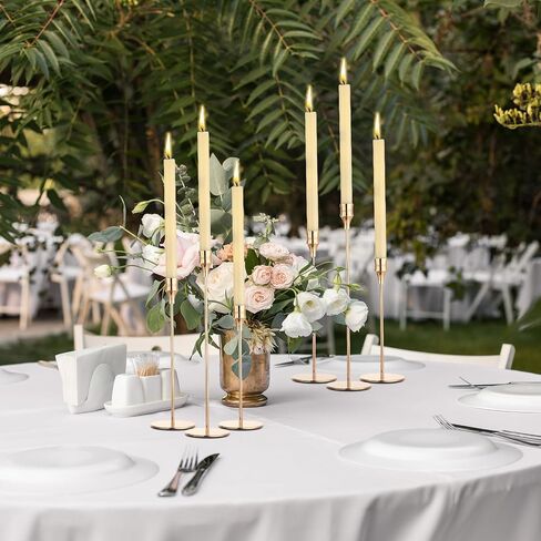 30 Pcs Gold Candlestick Holder Bulk Gold Taper Candle Holders Metal Candle Stick Holder Decor for Wedding Table Centerpiece Dinning Party Anniversary Fits 0.75 Inch Thick Candle, 9, 11, 13 Inches in Saudi Arabia