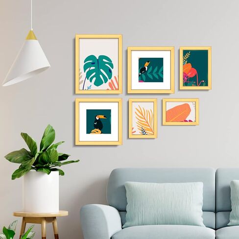 إطارات صور Annecy مقاس 4×6 مكونة من 4 قطع، إطار صور ريفي ذهبي مع زجاج حقيقي، للتركيب على الحائط وعرض الطاولة، مجموعة إطارات صور 4 × 6 مكونة من 4 مثالية لديكور المنزل وديكور المكتب in Kuwait