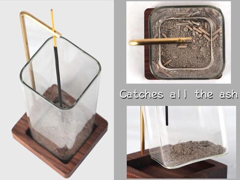 AEFTJI Incense Holder for Sticks [Anti-Ash Flying] with Easy Clean Glass Bottle No Mess Incense Burner in Kuwait