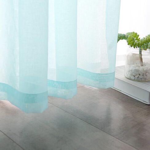 TOAVA DECO عيد الميلاد النعناع الأخضر ستائر شبه شفافة 84 بوصة طويلة فو الكتان النعناع الأخضر شير جيب قضيب لغرفة النوم غرفة المعيشة الفتيات غرفة الأطفال 2 لوحات عيد الميلاد 52x84 in Saudi Arabia