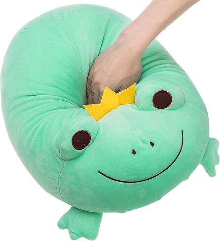 Ditucu Cute Frog Plush Pillow Super Soft Squishy Stuffed Animal Kawaii Plushie Crown Frogs Decoration Gifts for Kids Green 14 inch in Kuwait