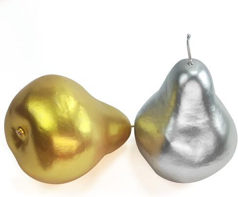 6 قطع من التفاح الفضي الذهبي الاصطناعي من Lorigun، تفاح مزيف وفواكه ذهبية صناعية لديكور عيد الميلاد وحفلات المنزل وحفلات تزيين الفواكه الذهبية والفضية in Kuwait