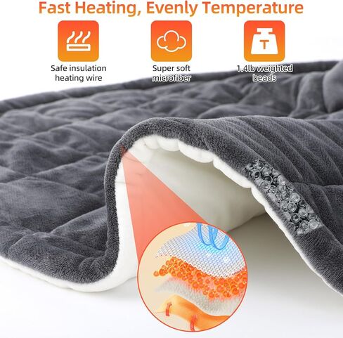 وسادة التدفئة الموزونة للرقبة والكتفين وسادة التدفئة الكهربائية laelr لتخفيف آلام الرقبة الخلفية 20 × 23 في منصات التدفئة الكتف 6 إعدادات التدفئة 6 مؤقتات إيقاف تلقائي للنساء والرجال عيد الميلاد عيد الميلاد in Kuwait