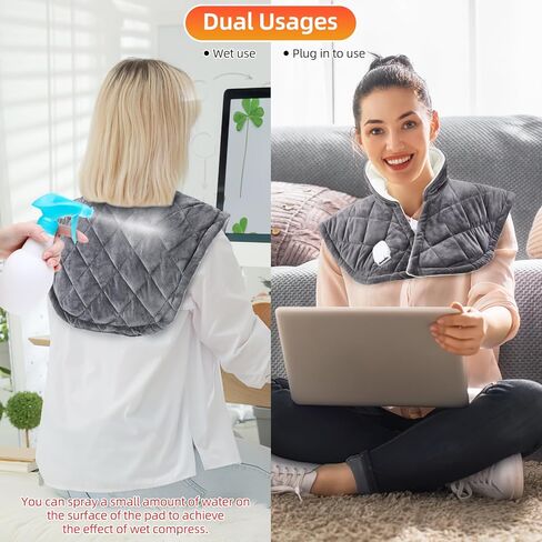 وسادة التدفئة الموزونة للرقبة والكتفين وسادة التدفئة الكهربائية laelr لتخفيف آلام الرقبة الخلفية 20 × 23 في منصات التدفئة الكتف 6 إعدادات التدفئة 6 مؤقتات إيقاف تلقائي للنساء والرجال عيد الميلاد عيد الميلاد in Kuwait