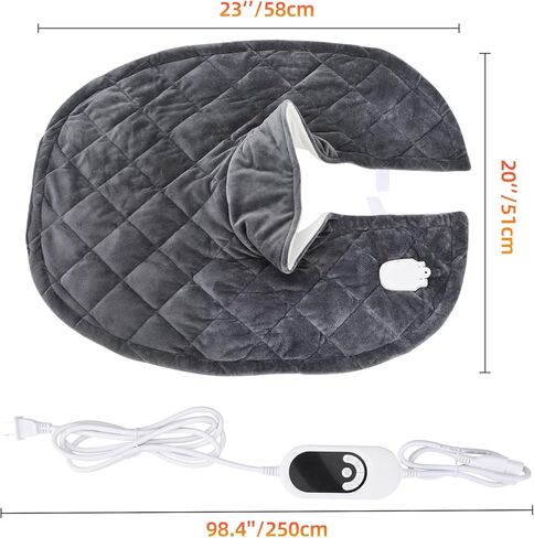 وسادة التدفئة الموزونة للرقبة والكتفين وسادة التدفئة الكهربائية laelr لتخفيف آلام الرقبة الخلفية 20 × 23 في منصات التدفئة الكتف 6 إعدادات التدفئة 6 مؤقتات إيقاف تلقائي للنساء والرجال عيد الميلاد عيد الميلاد in Kuwait