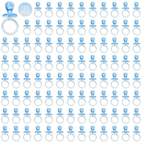 100 Pieces 2.75 Inch Baby Pacifier Baby Shower Plastic Pacifier for Baby Shower Pacifier, Gender Show Party Decoration DIY Baby Shower Birthday Party Gift (Clear) in Kuwait